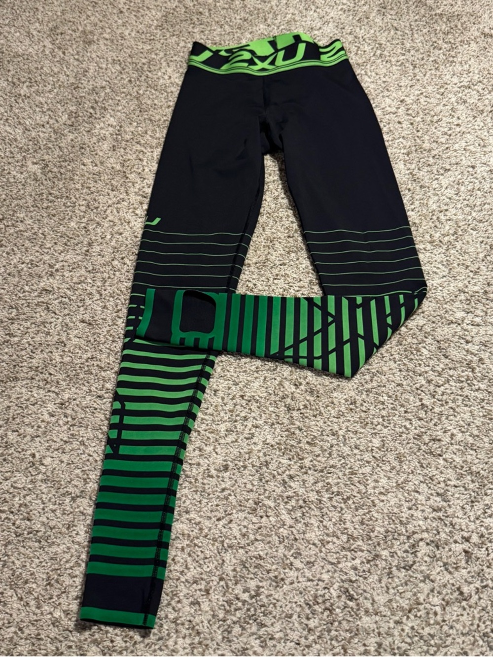 2XU Women’s Power Recovery Compression Tights Black Green Size S